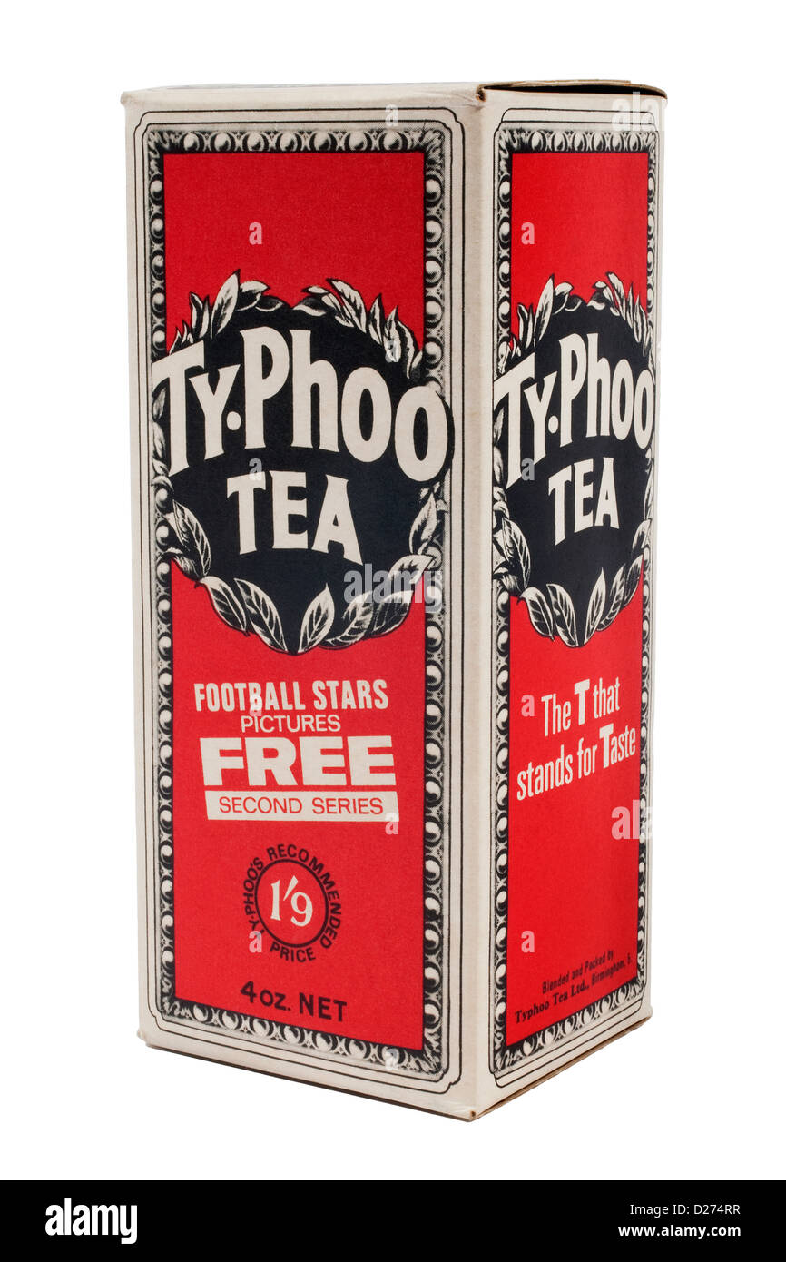 1969 Typhoo Tea box avec des stars du football international promotion carte photo Banque D'Images