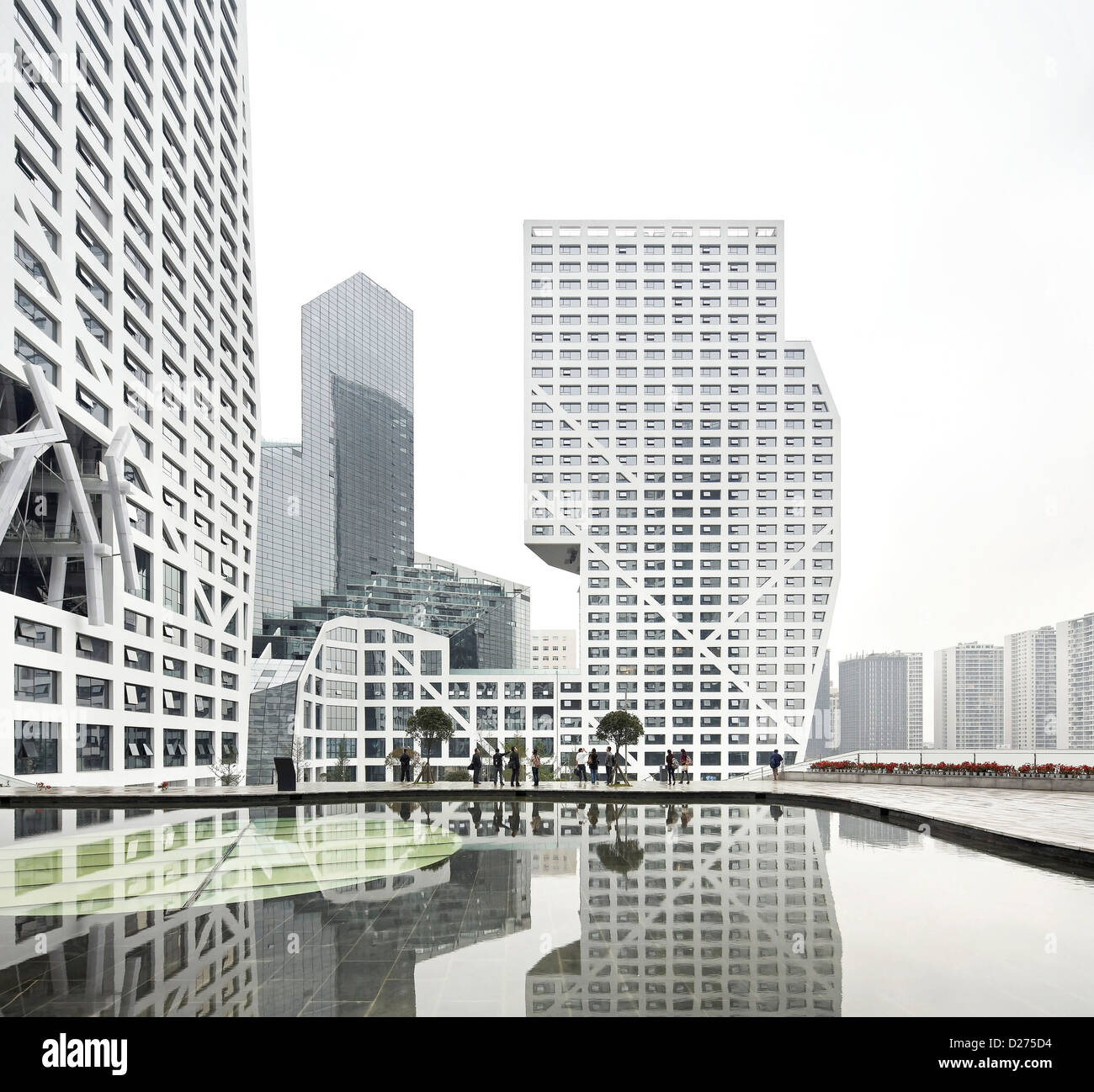 Tranches de bloc de porosité, Chengdu, Chine. Architecte : Steven Holl Architects, 2013. Banque D'Images