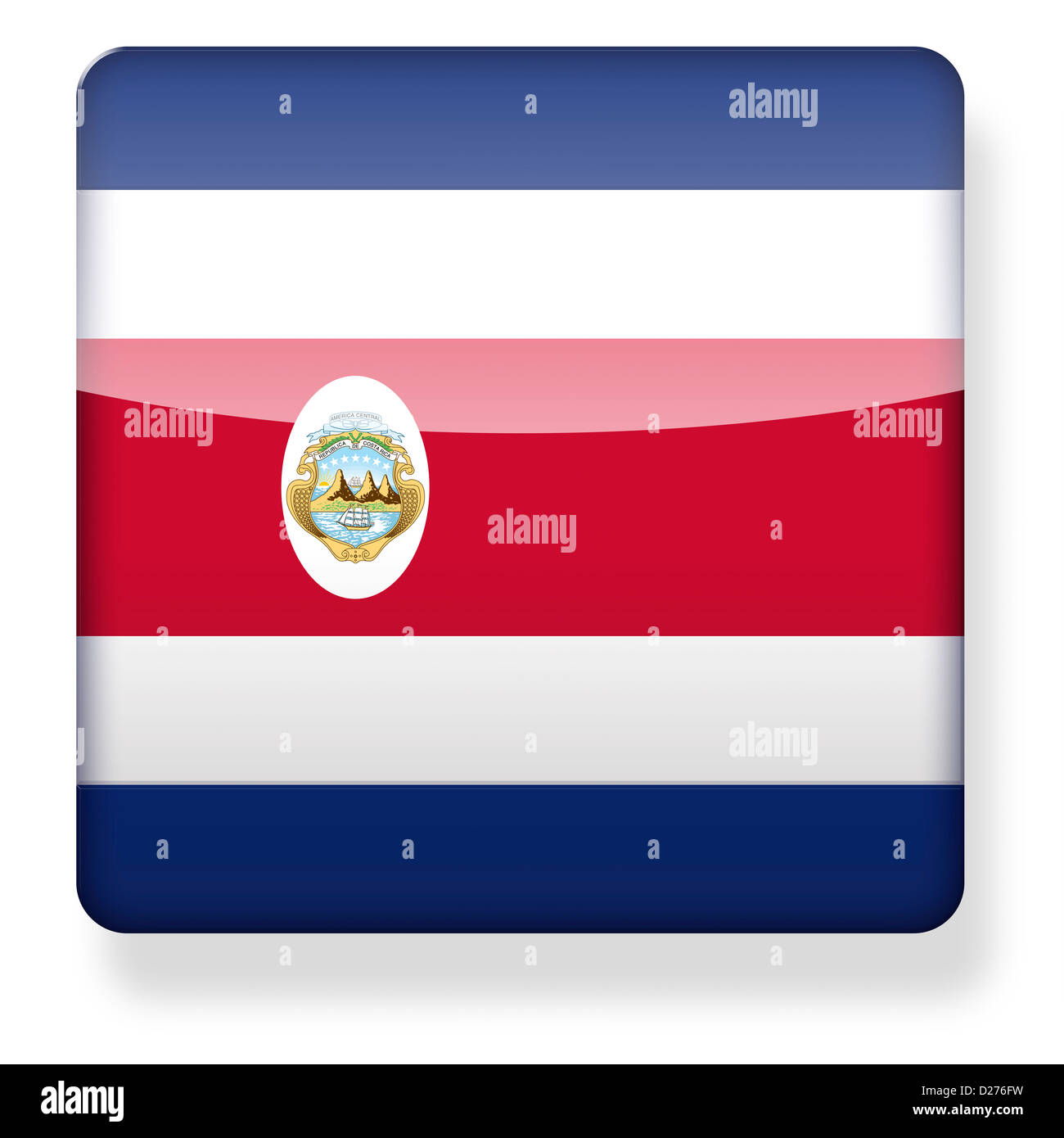 Costa Rica drapeau comme une icône de l'application. Chemin de détourage inclus. Banque D'Images