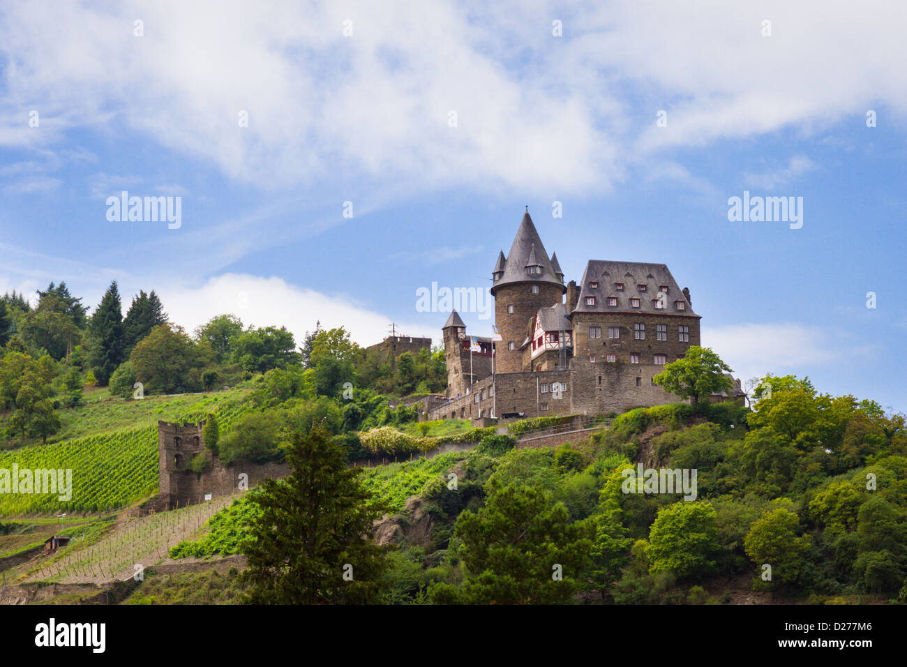 Château (Burg Stahleck Bacharach) en Allemagne, Banque D'Images