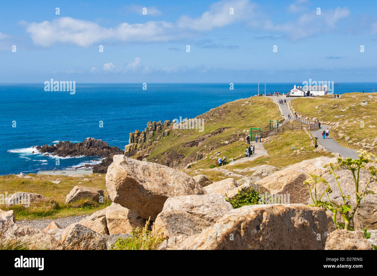 La première et la dernière maison de rafraîchissement en Angleterre à Lands End Cornwall England UK GB EU Europe Banque D'Images