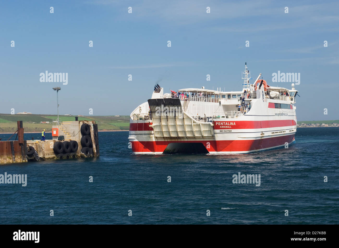 L'Orkney ferry "Pentalina' à St Margaret's Hope, South Ronaldsay, îles Orcades, en Écosse. Banque D'Images