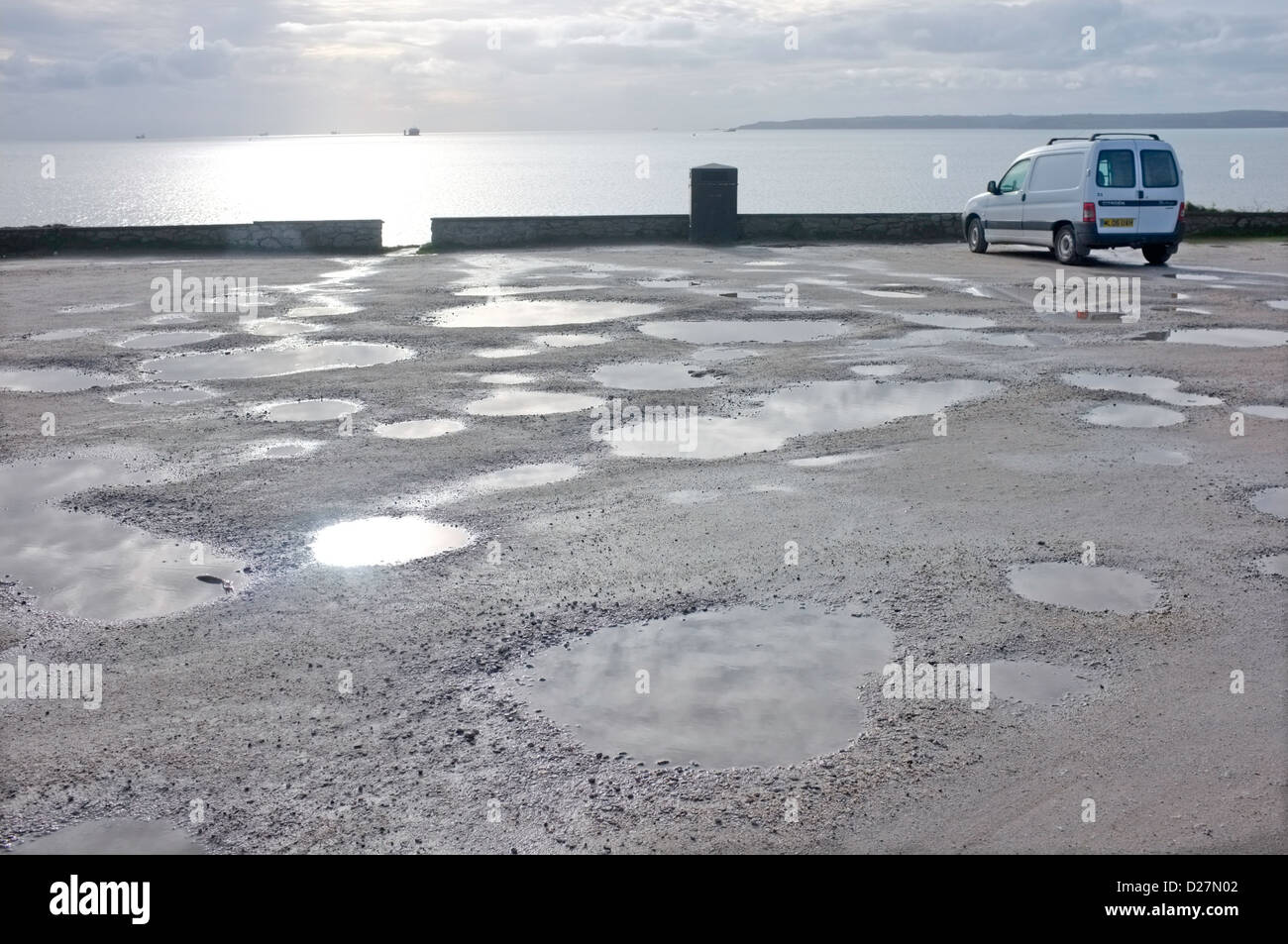 Voiture à Point de Pendennis à Falmouth, Royaume-Uni. Banque D'Images