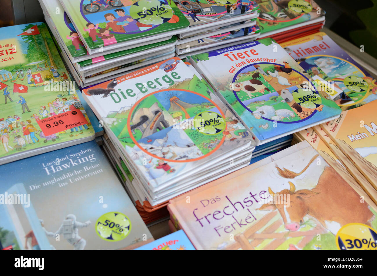 Une exposition de livres pour enfants Suisse Banque D'Images
