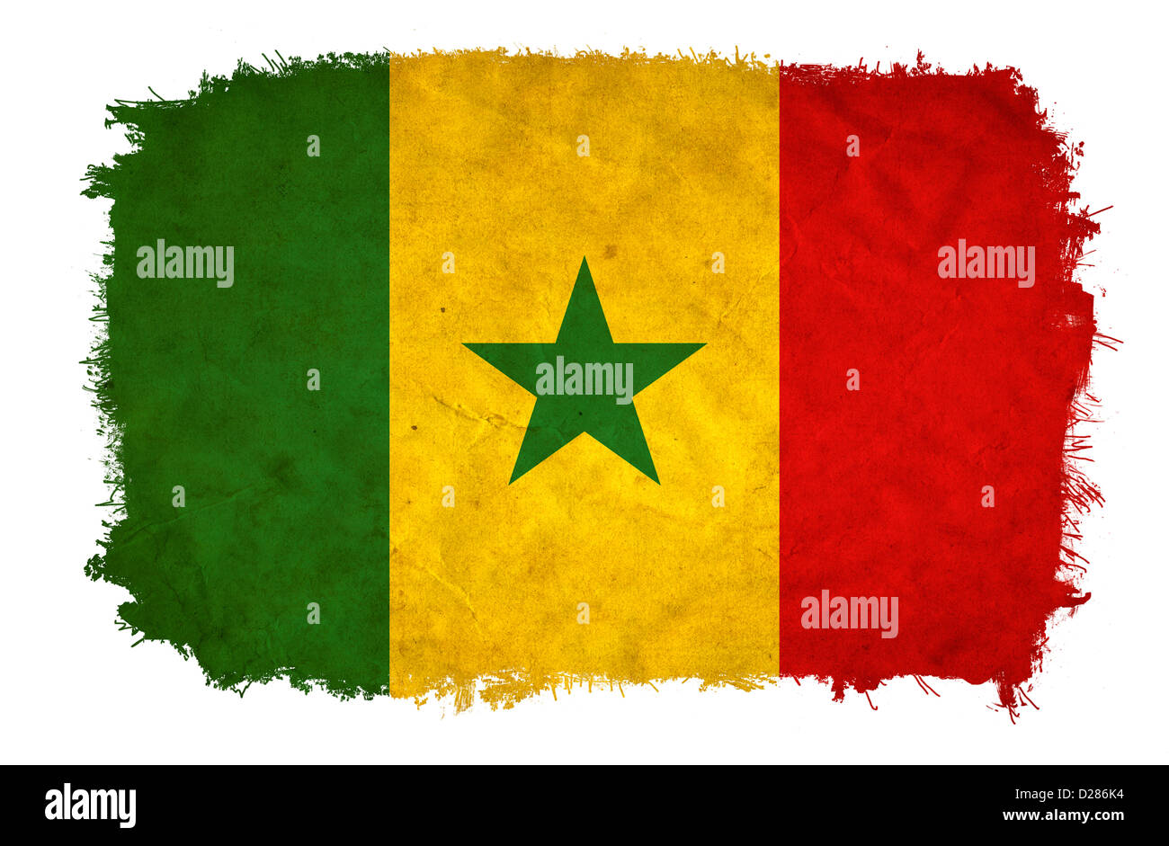Sénégal grunge flag Banque D'Images