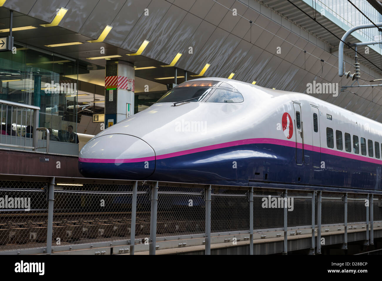 E2 Series bullet train Shinkansen de East Japan Railway Company dans la gare de Tokyo Banque D'Images