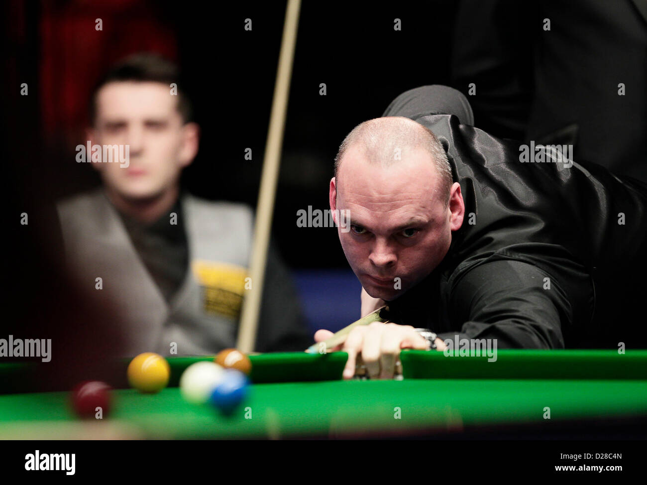 24.09.2012 Londres, Angleterre. Stuart Bingham en action contre Mark Selby pendant quatre jours du Masters de Snooker Alexandra Palace. Banque D'Images