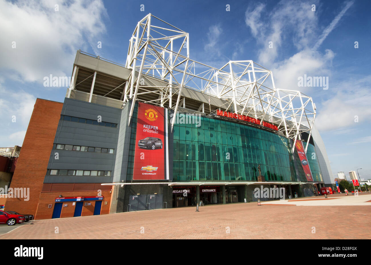 Le stade de football Old Trafford. Maison de Manchester United Football Club Banque D'Images