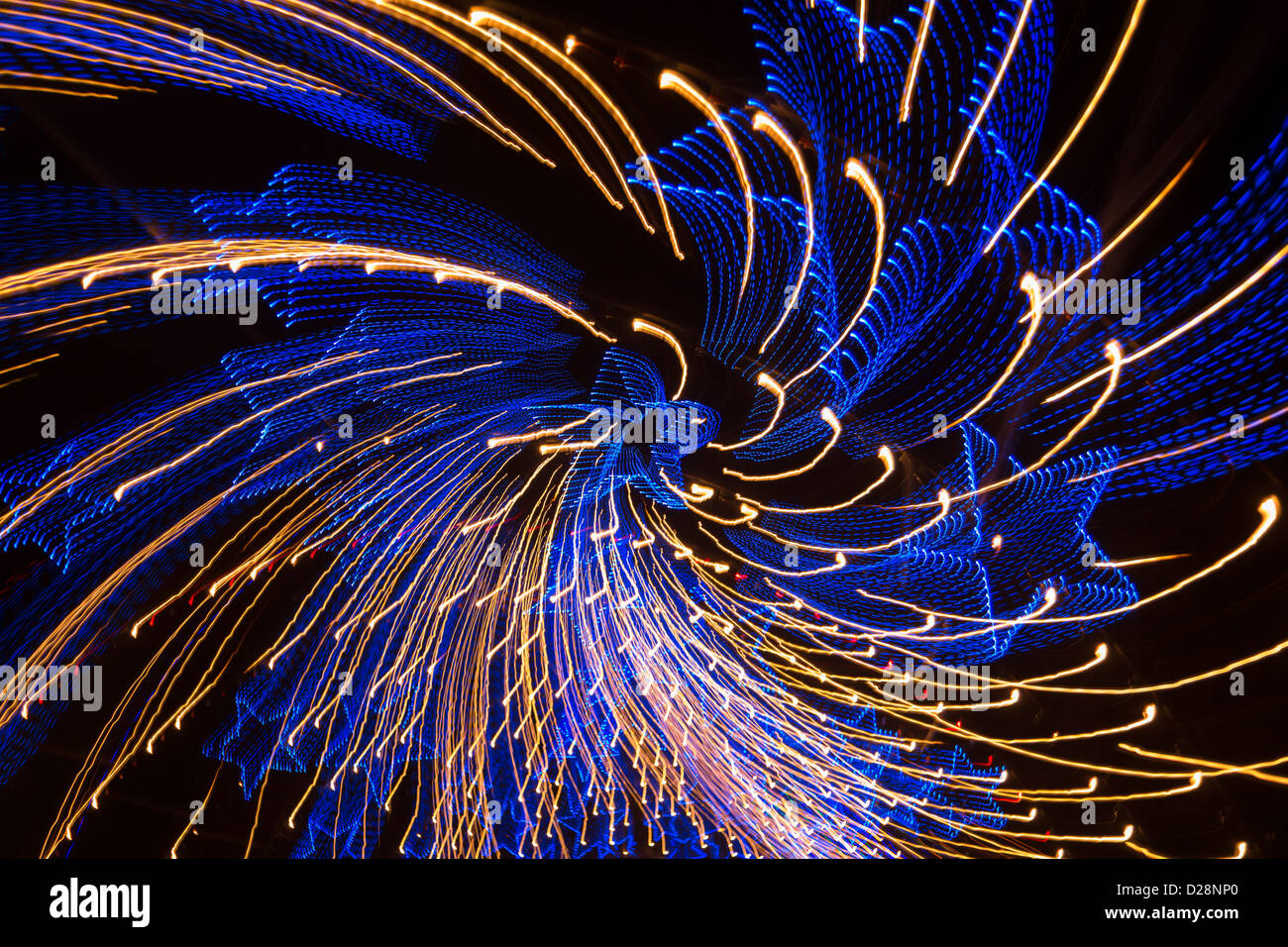 Les feux de piste Austin - lampes en forme d'étoile bleu motif spin Banque D'Images