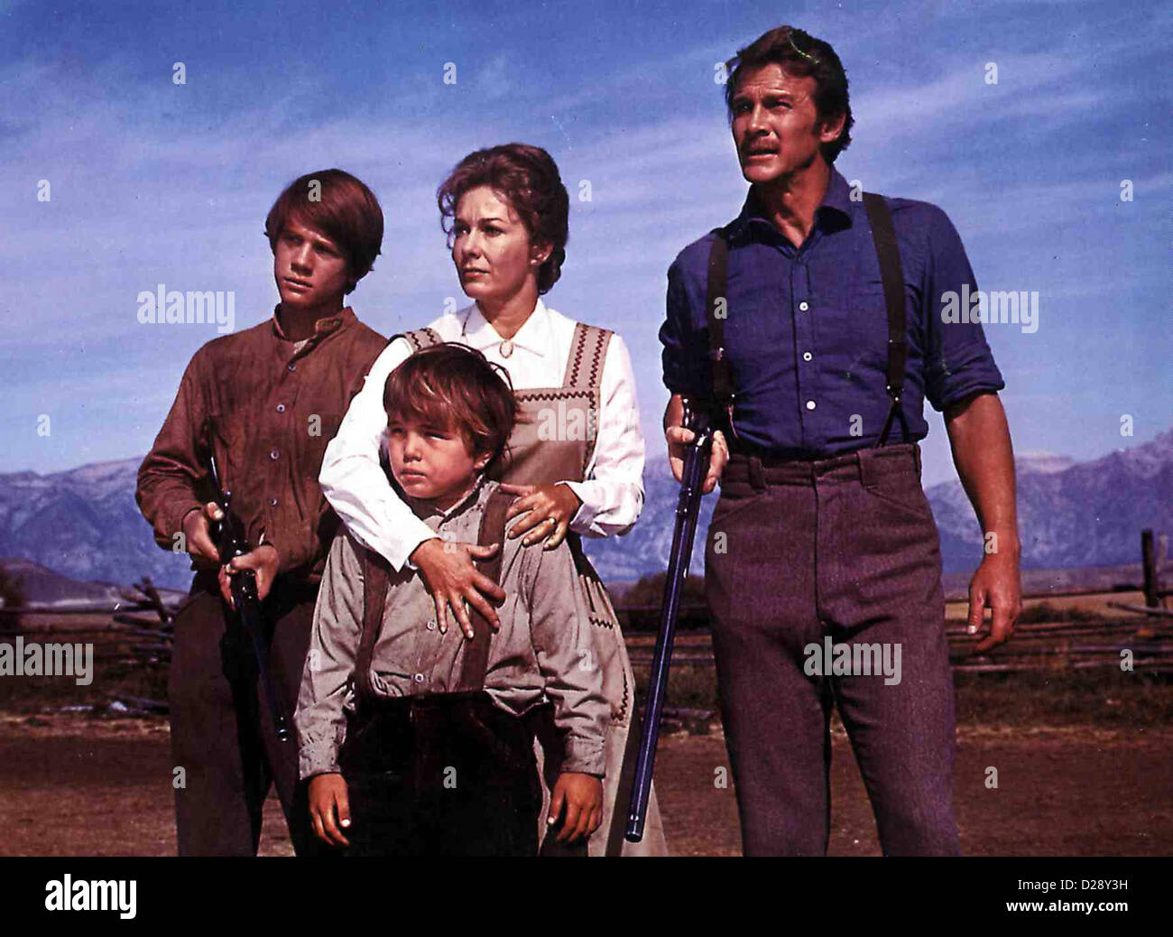 Terre Rauhes Pays Sauvage, Ronny Howard, Vera Miles, Clint Howard, Steve Forrest Virgil Tanner (Ronny Howard,l) zieht mit Banque D'Images