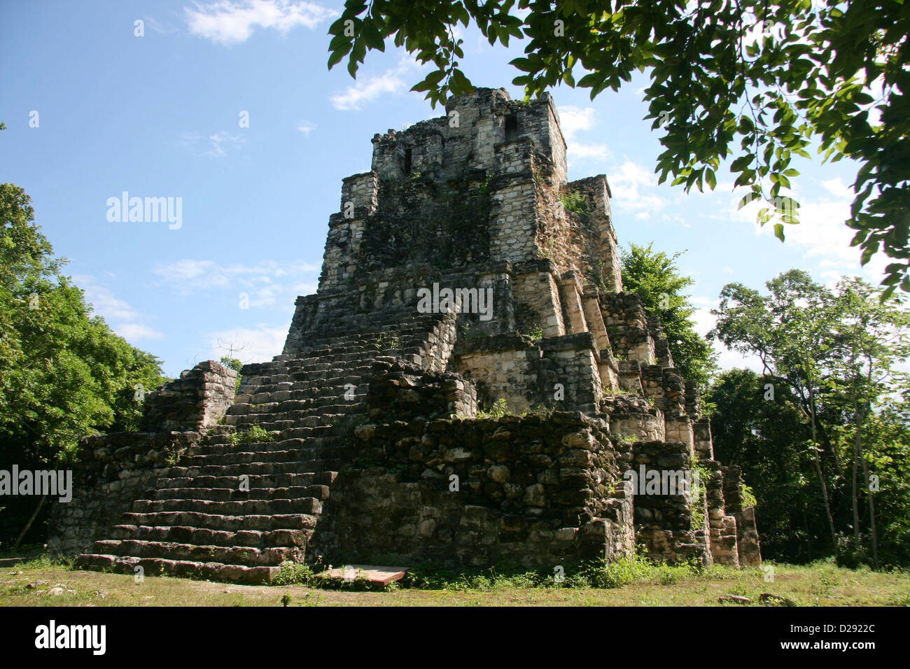 La biosphère de Sian Ka'an, temple maya Muyil à Quintana Roo. Le Mexique Banque D'Images