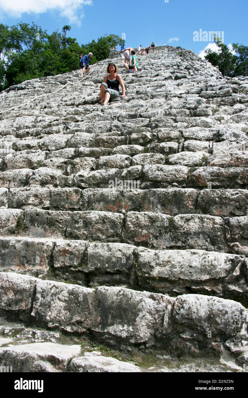 La pyramide la plus haute de Coba Mayan Ruins. Le Mexique Banque D'Images