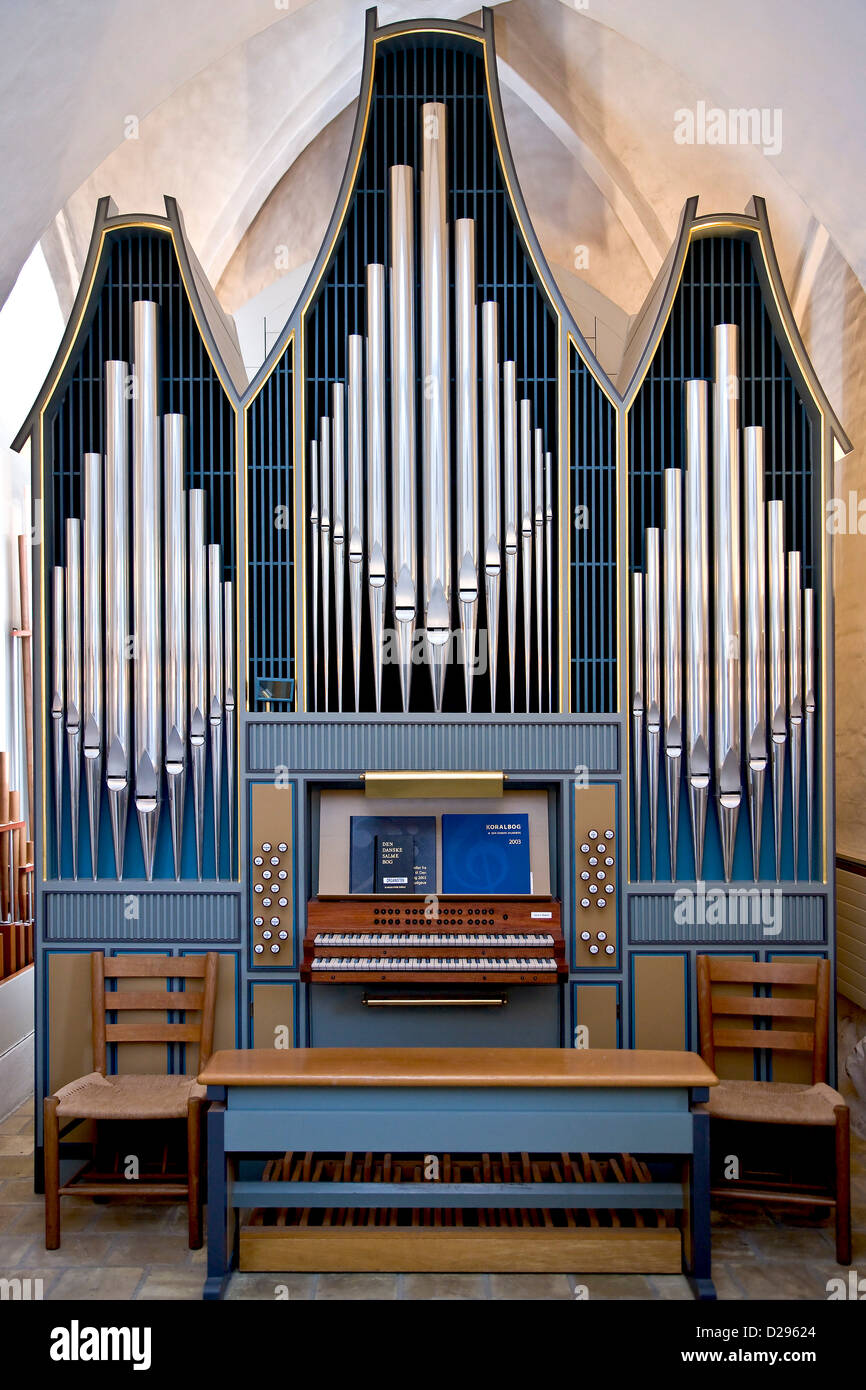 L'orgue de l'église à Karlslunde Banque D'Images