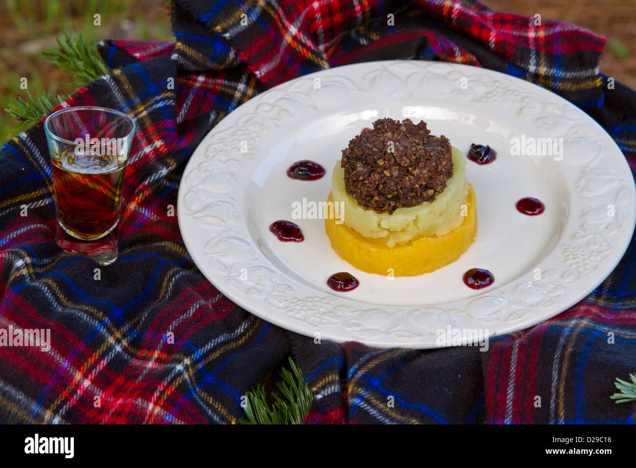 Haggis écossais traditionnels présentés en manière moderne Banque D'Images