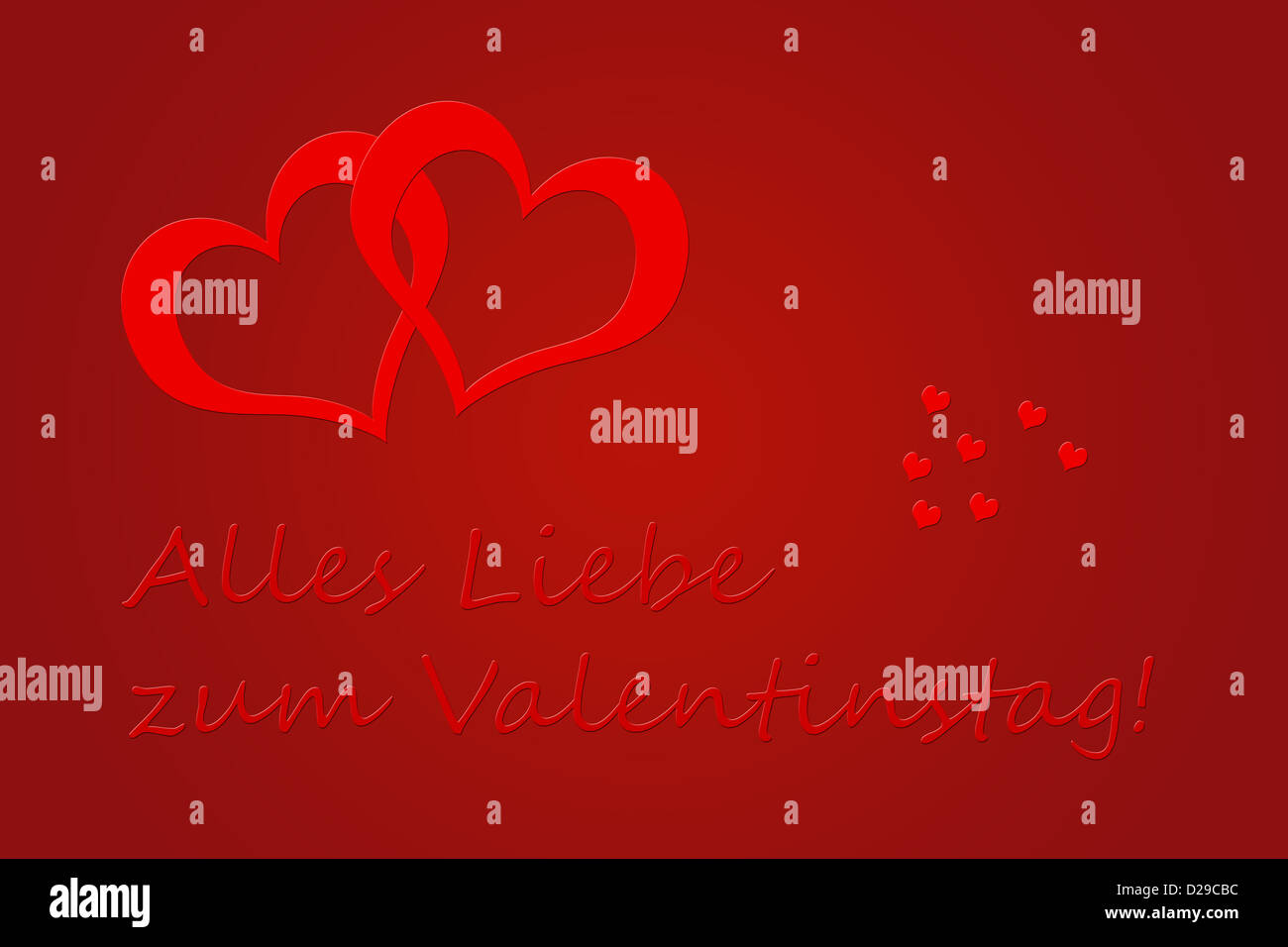 Valentinstag (Allemand Valetine's Day Greeting Card) Banque D'Images