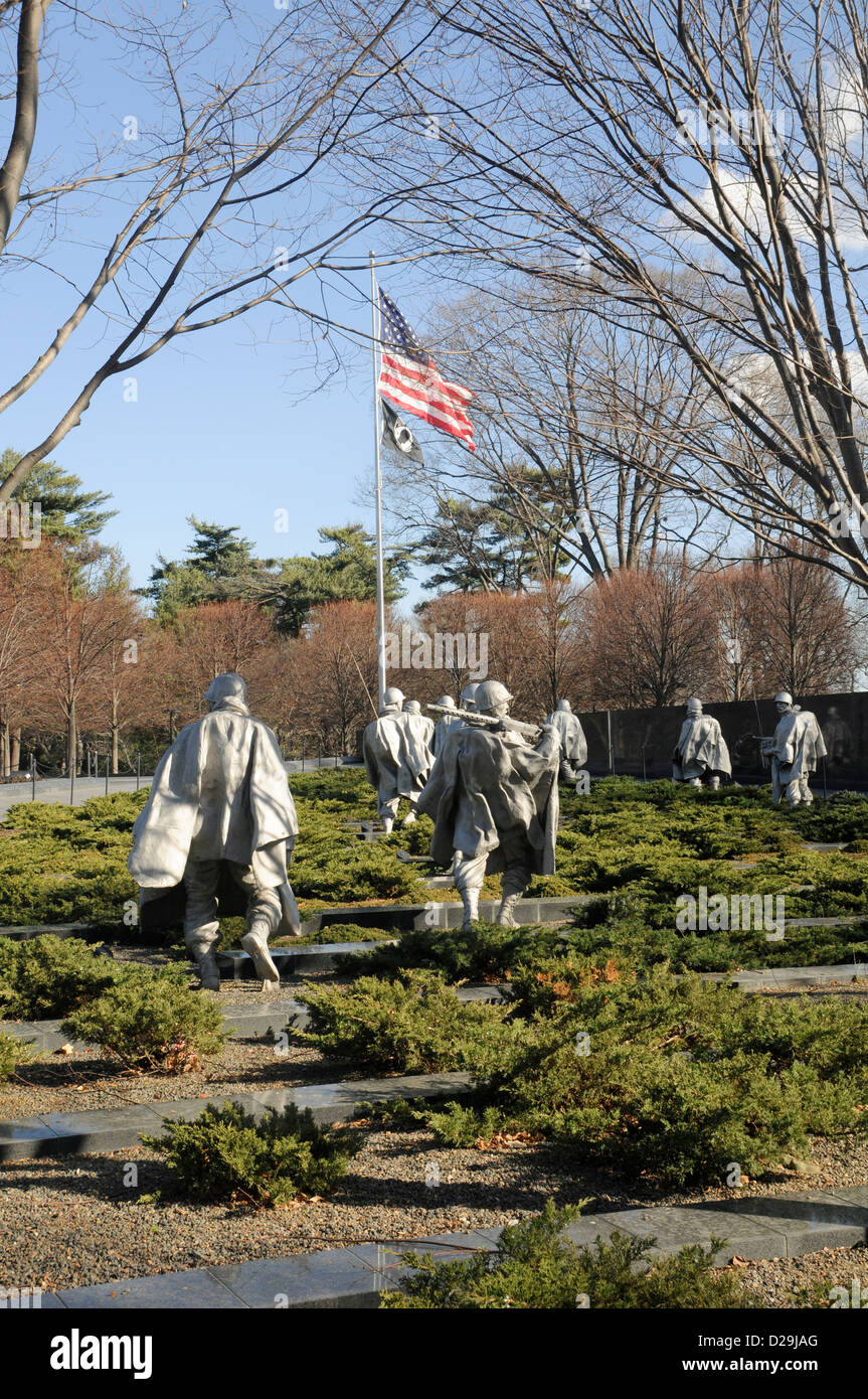 Monument de la guerre de Corée Washington D.C. Banque D'Images