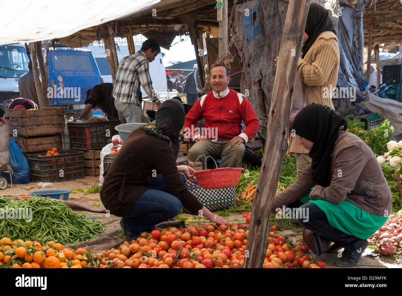 Fruits, marché du dimanche, Berber Village, Taroudant, Maroc Banque D'Images