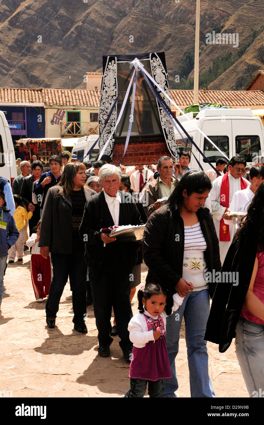 Procession religieuse, Pérou Banque D'Images