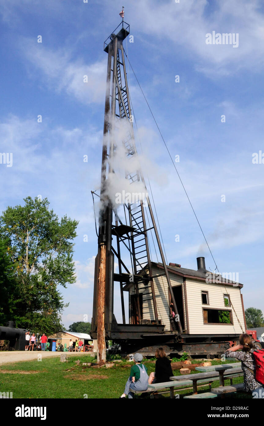 Steam-Driven Pile Driver. Wisconsin Banque D'Images
