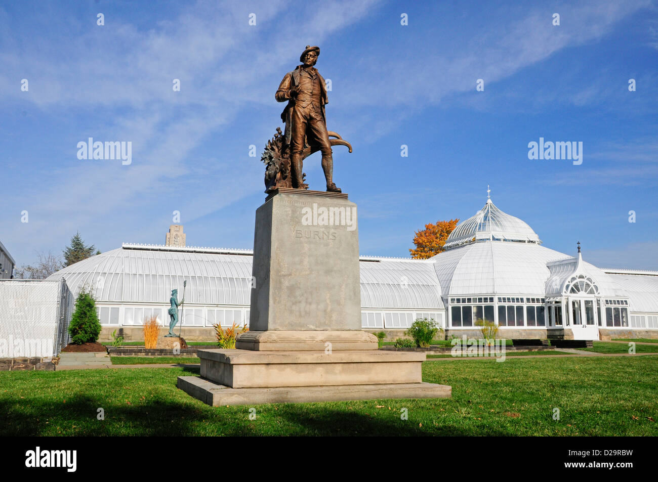 Statue de Robert Burns, Frick Conservatory, Pittsburgh, Pennsylvanie Banque D'Images