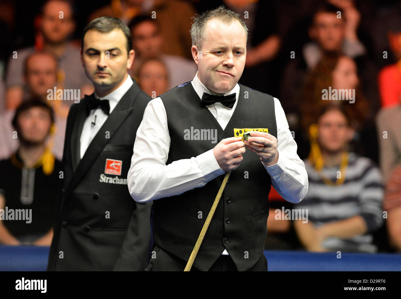 17 janvier 2013. Londres, Angleterre, Royaume-Uni. John Higgins en action contre Shaun Murphy pendant les Masters de Snooker Alexandra Palace. Banque D'Images