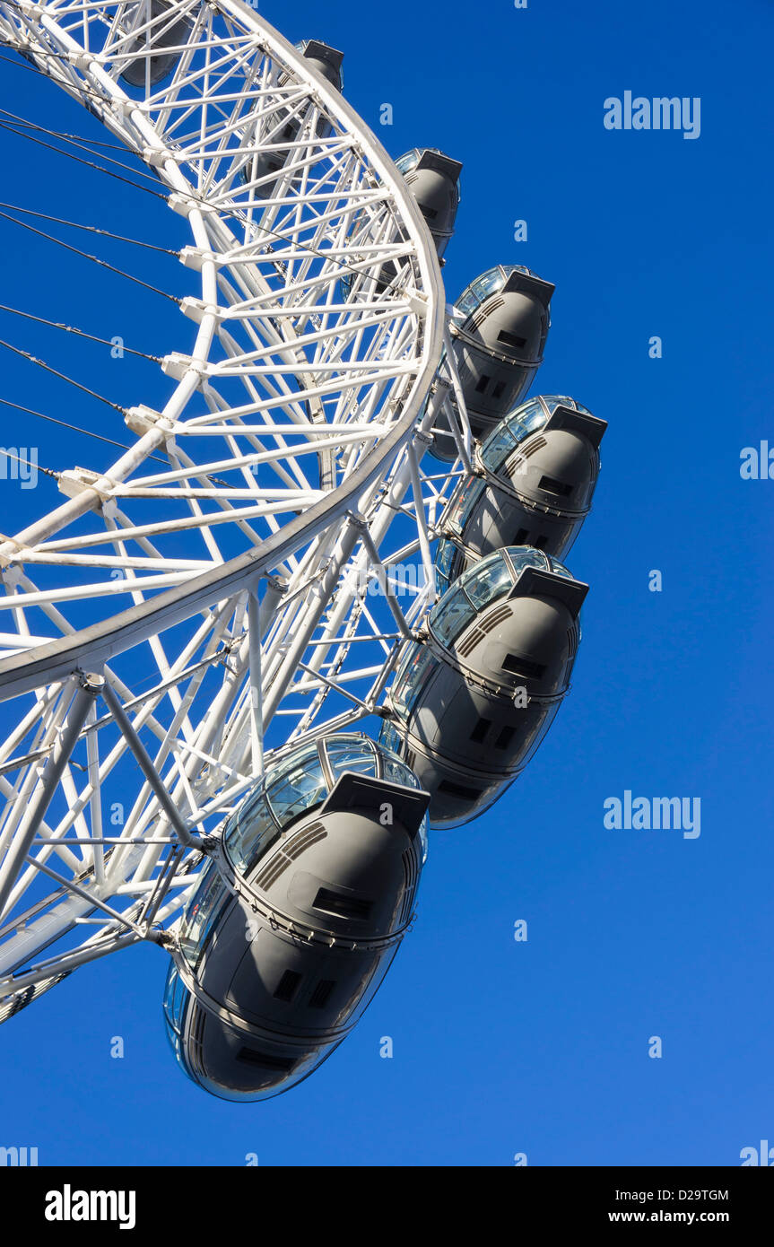 Capsules sur le London Eye, London, UK Banque D'Images