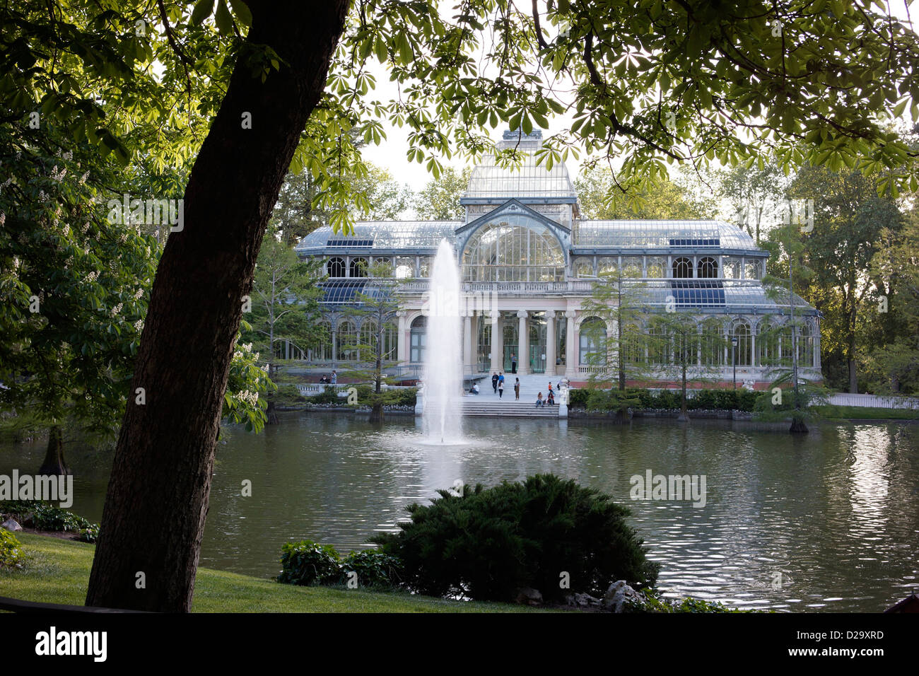 Parc du Retiro Crystal Palace madrid espagne fontaine à eau Banque D'Images