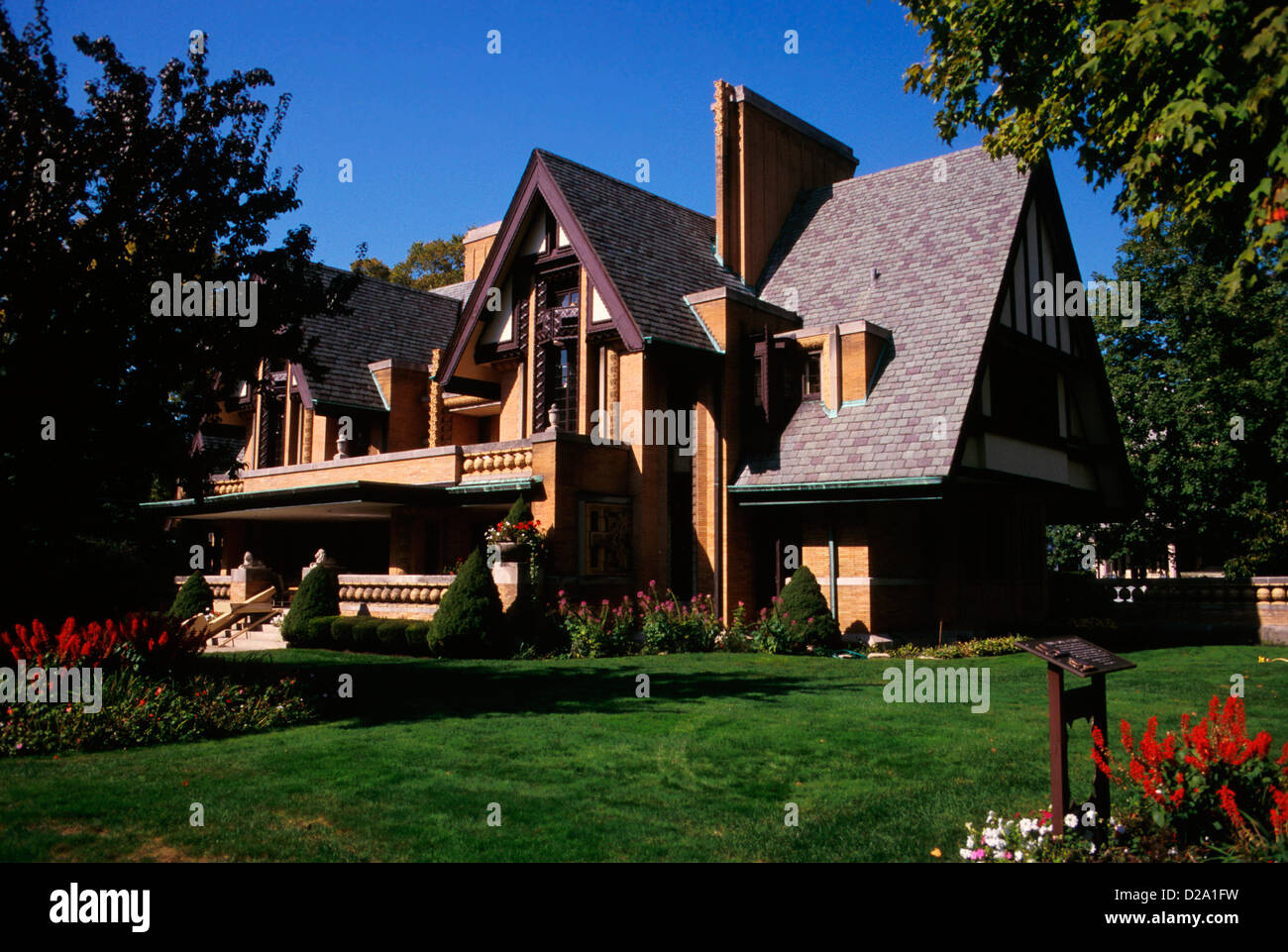 L'Illinois, Oak Park. Maison Moore-Dugal conçu par Frank Lloyd Wright. Banque D'Images