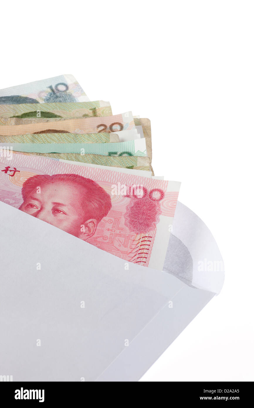 Berlin, Allemagne, du yuan chinois dans une enveloppe Banque D'Images