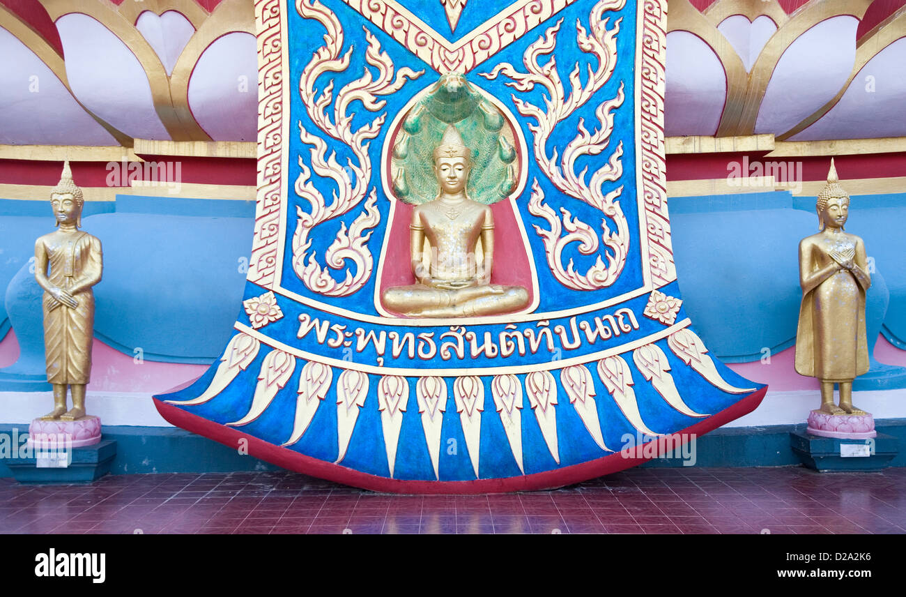 Détail de la tête de Bouddha Big Buddha Beach Ko Samui Thaïlande Asie du sud-est Banque D'Images