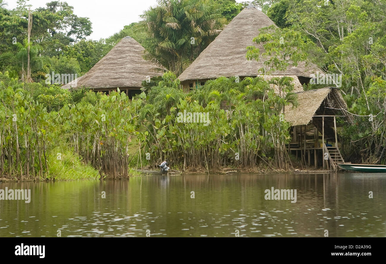 Lodge en Amazonie équatorienne Banque D'Images