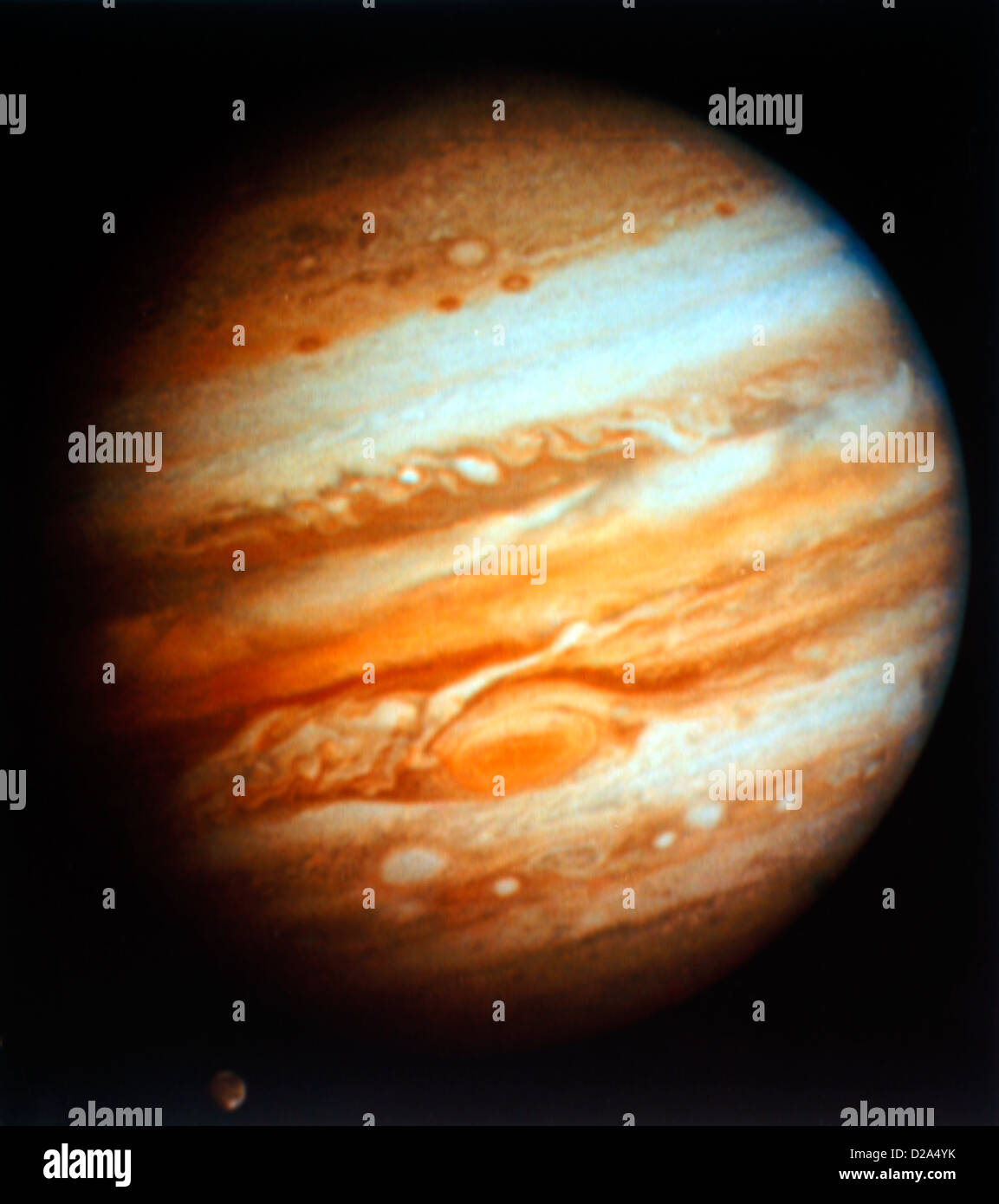 Vue de la planète Jupiter et sa grande tache rouge Banque D'Images