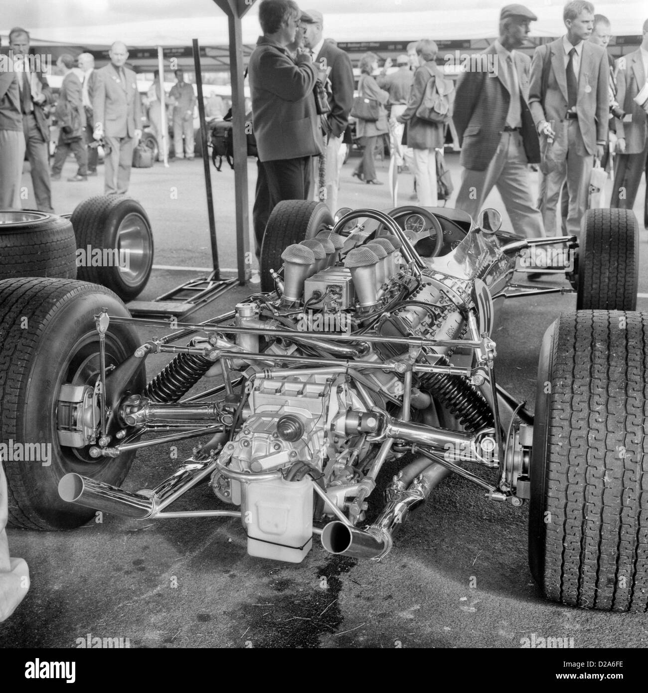1967 Lotus 49 dans le paddock à Goodwood motor racing circuit, West Sussex. UK Septembre 1999 Banque D'Images