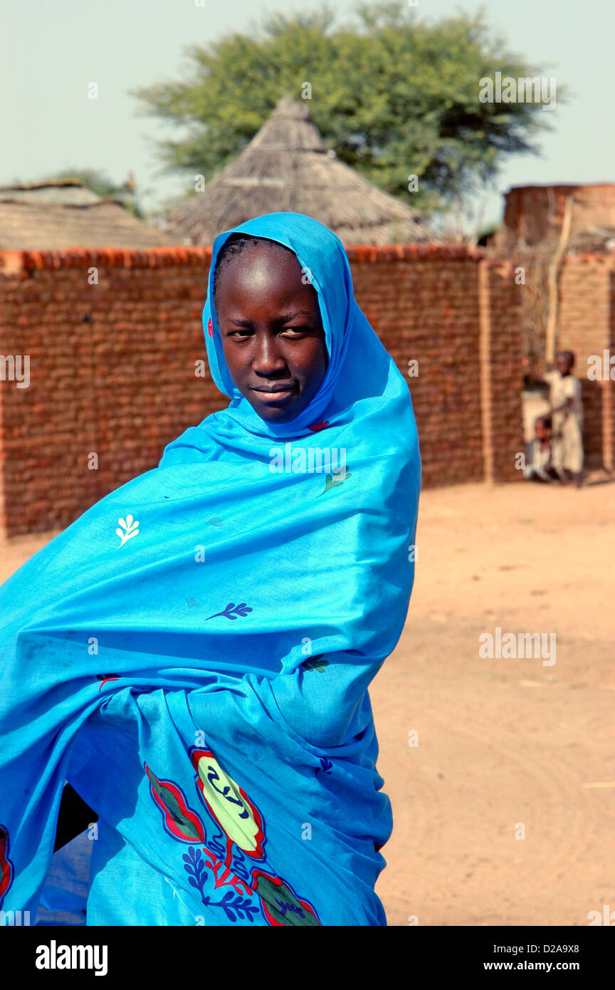 Le Soudan, au sud du Darfour. Camp de personnes déplacées. Banque D'Images