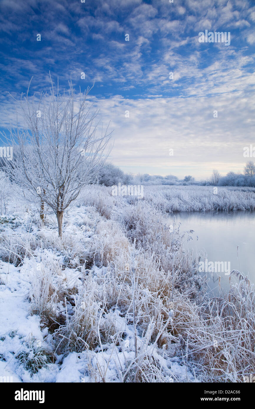 Barton-upon-Humber, Nord du Lincolnshire, au Royaume-Uni. 17 janvier 2013. Matin au bord de l'eau Parc De Pays à Barton-upon-Humber, Nord du Lincolnshire, Angleterre. La neige est prévu pour le Royaume-Uni et les températures inférieures à zéro doivent se poursuivre pour les prochains jours. Credit : LEE BEEL / Alamy Live News Banque D'Images