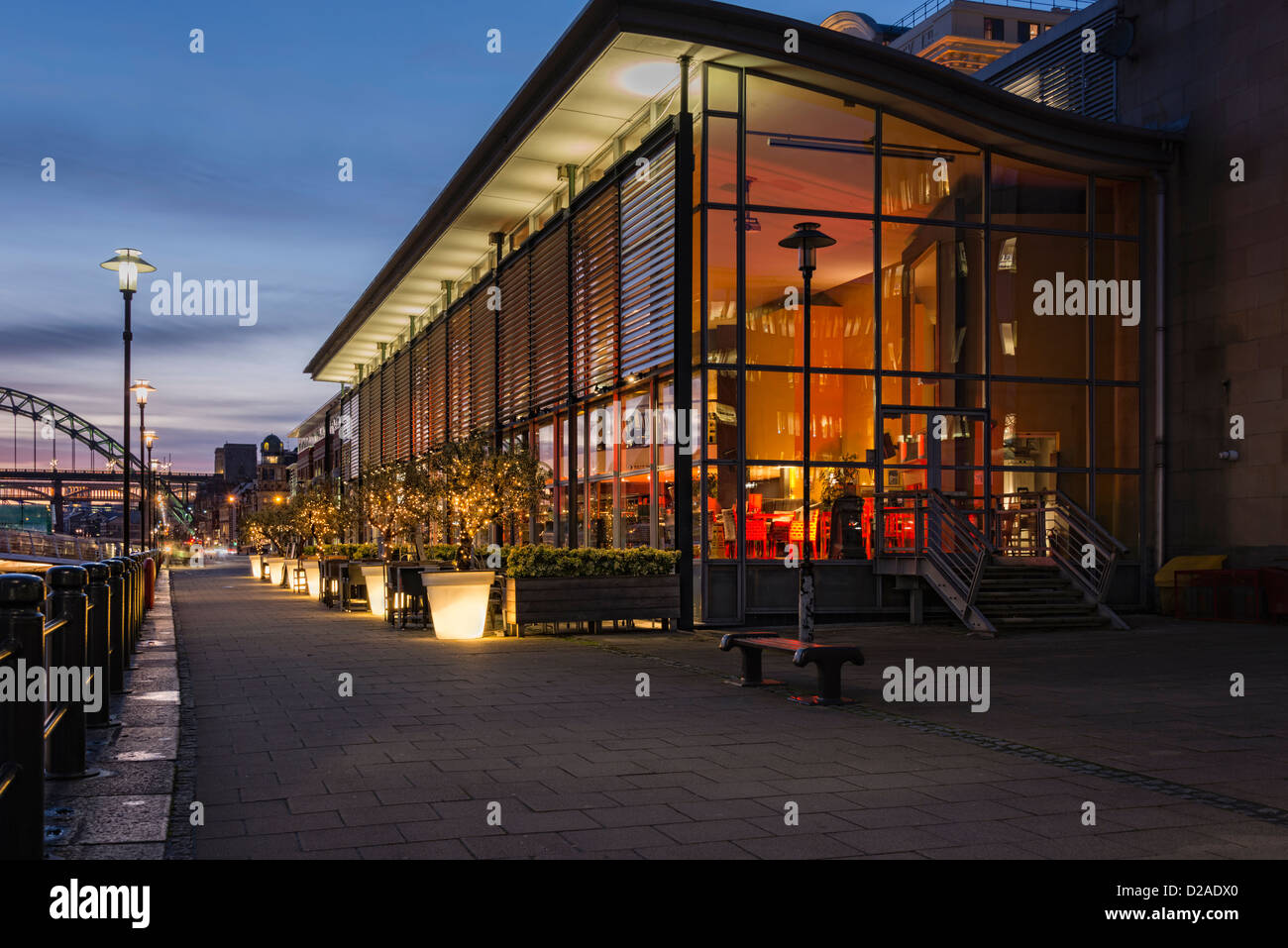 Newcastle sur Tyne Quai de nuit Banque D'Images