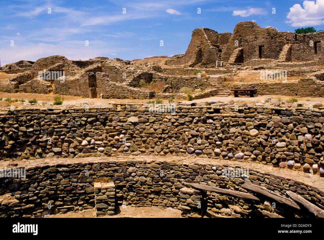 Nouveau Mexique, Aztec Ruins National Monument. Anasazi. Ruines Kiva. Banque D'Images