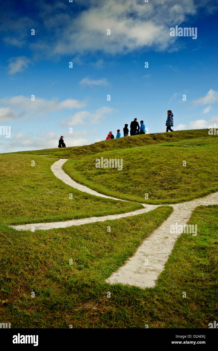 Vacances de banque à l'Uffington White Horse Banque D'Images