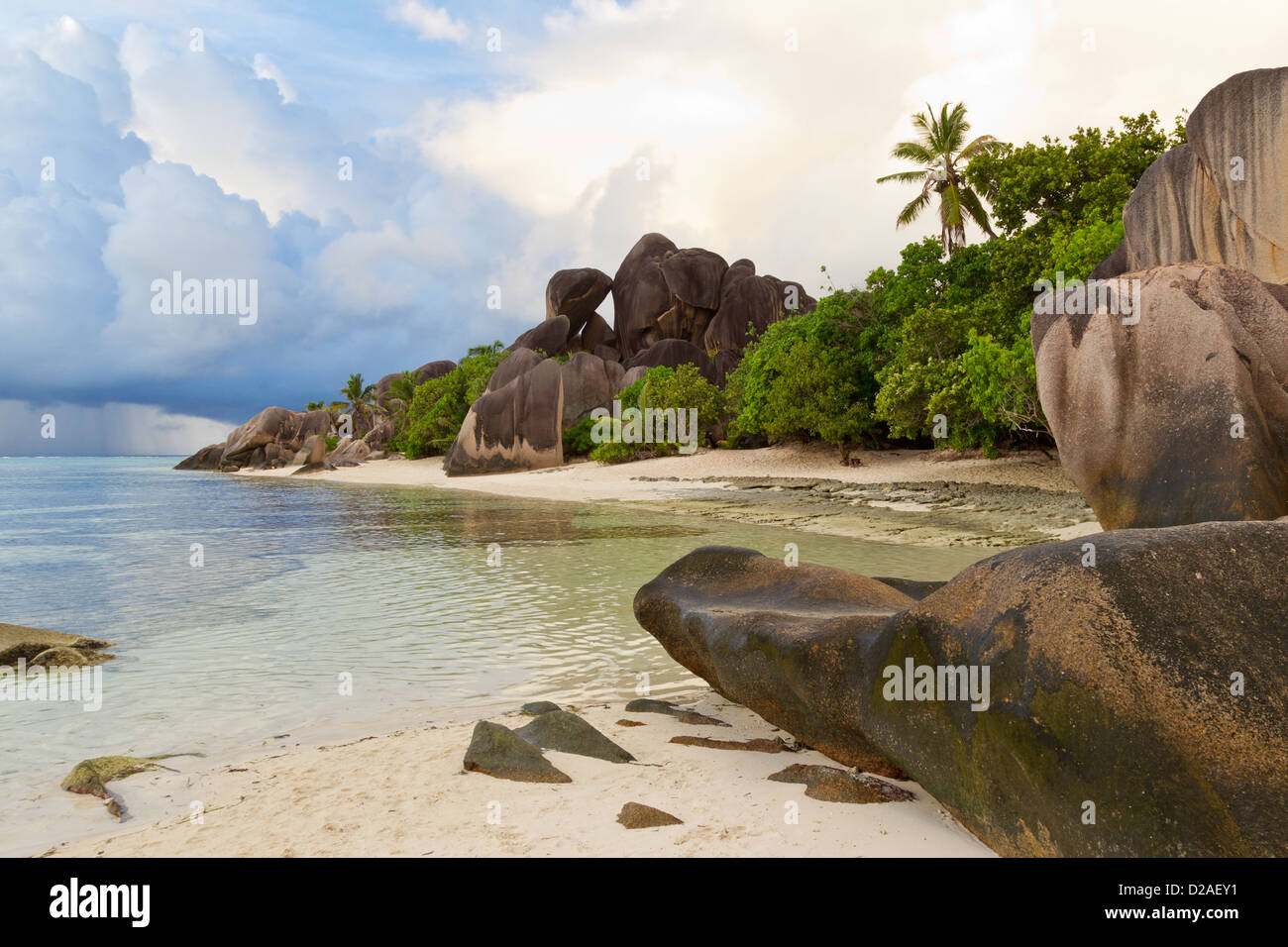 Anse Source d'agent La Digue Seychelles summer Banque D'Images