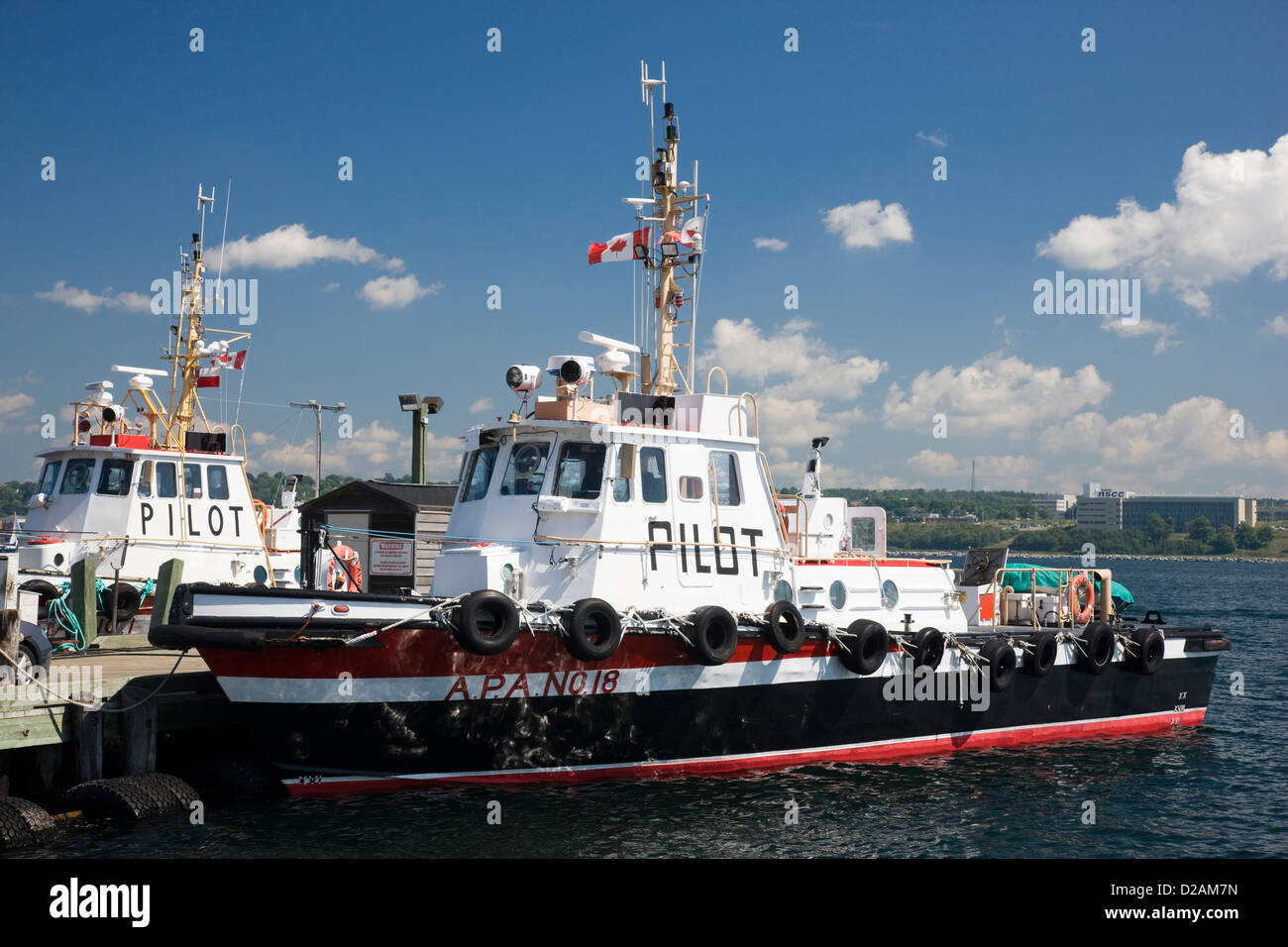 Les remorqueurs pilotes amarrés dans le port de Halifax, Nouvelle-Écosse, Canada Banque D'Images
