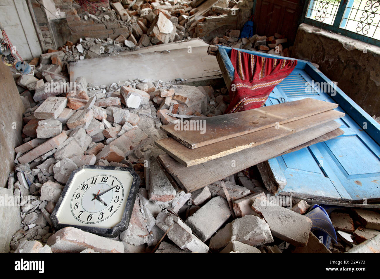 Pariaman, l'Indonésie, une horloge arrêtée symbolise l'époque du séisme Banque D'Images
