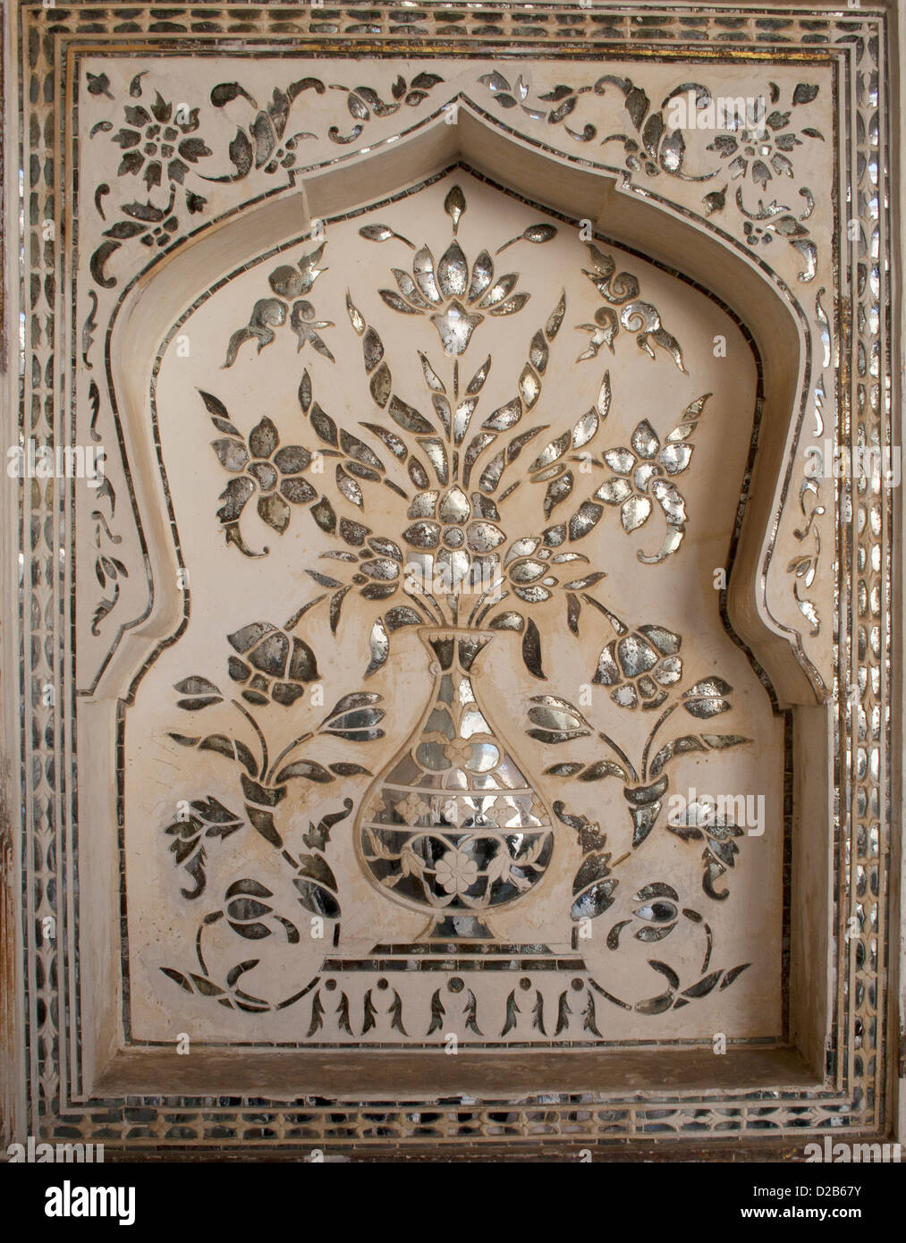 Sheesh Mahal à l'Amber Palace, Rajasthan, Inde. Banque D'Images