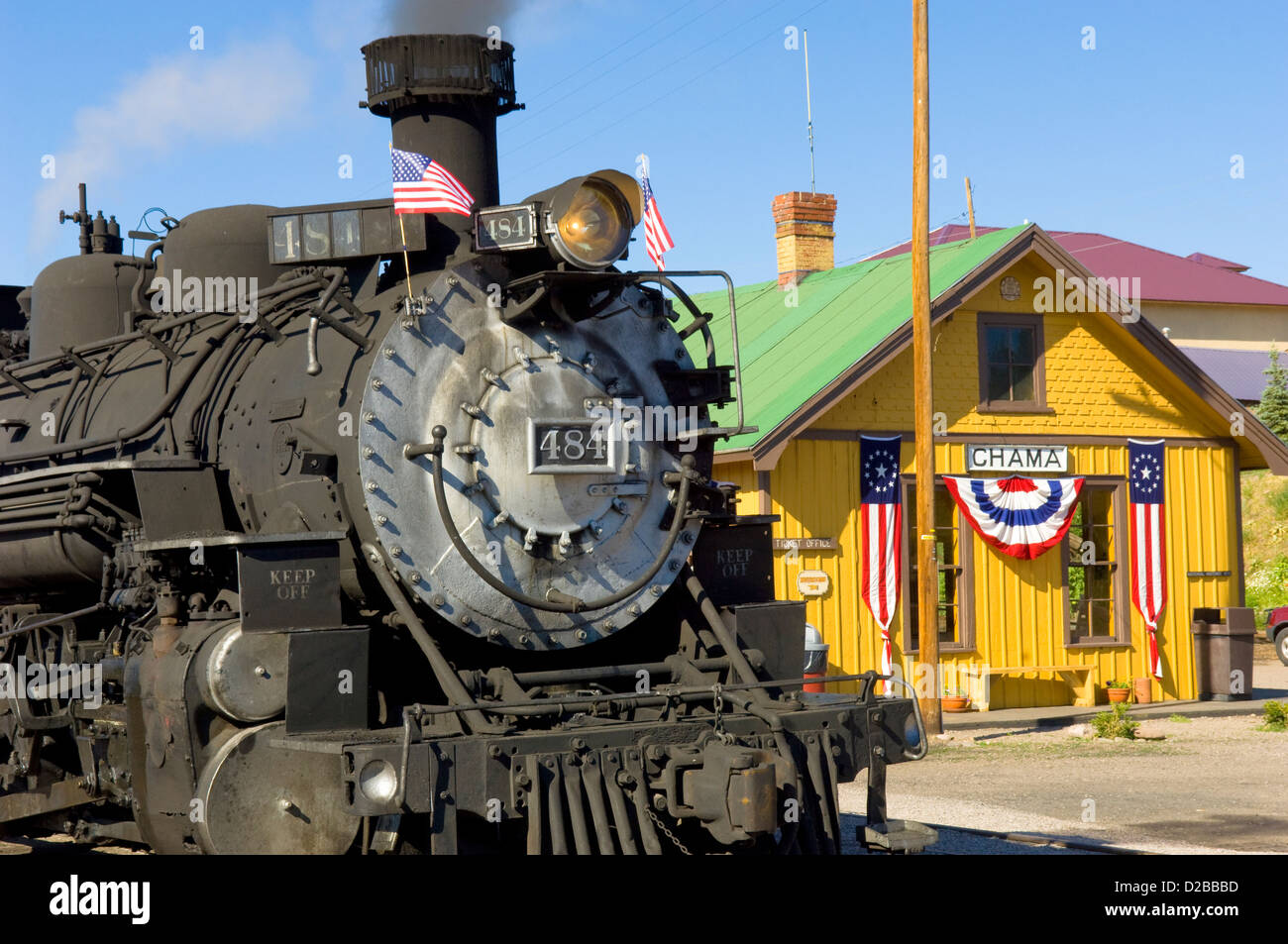 Le Cumbres Scenic Railroad toltèque est vapeur au charbon Powered Narrow Gauge Railroad qui voyage Chama Nouveau Mexique Antonito Banque D'Images