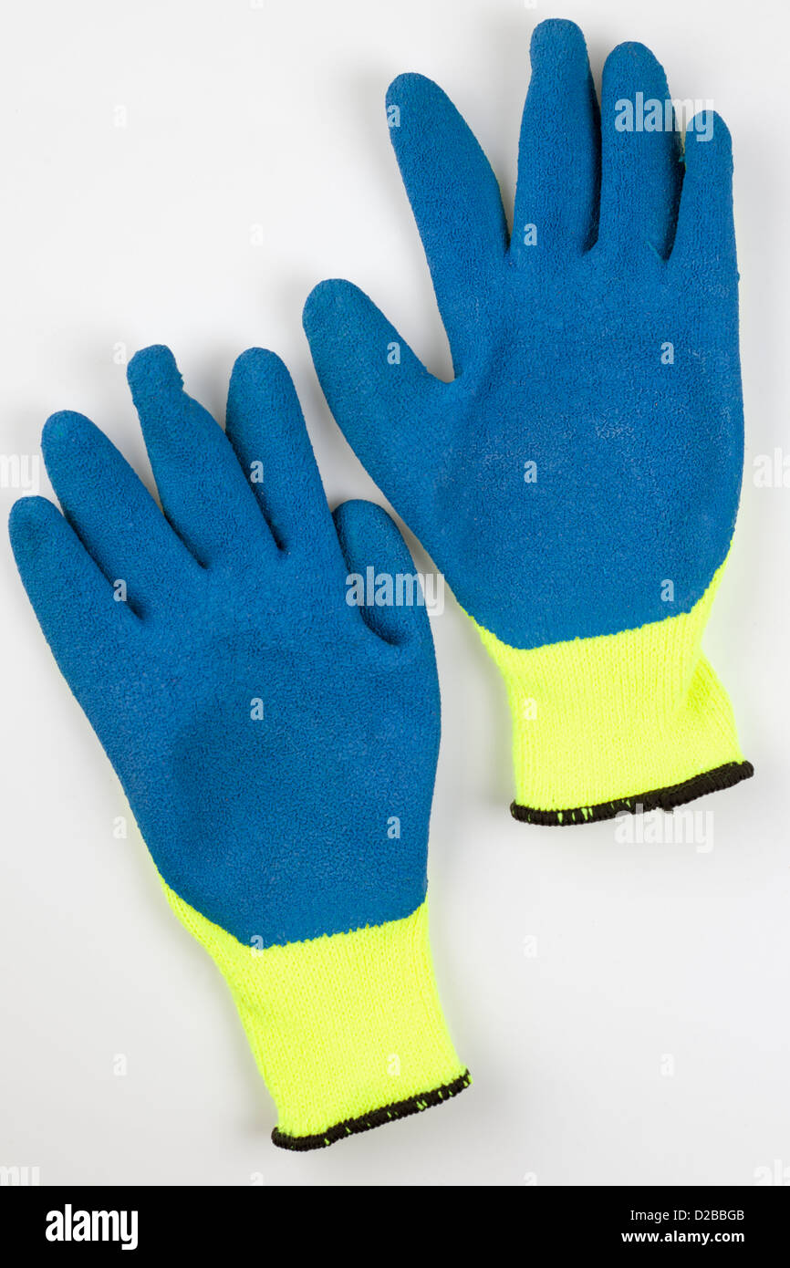 Indemnisations des Paire de gants de travail en plastique résistant à l'humidité Banque D'Images