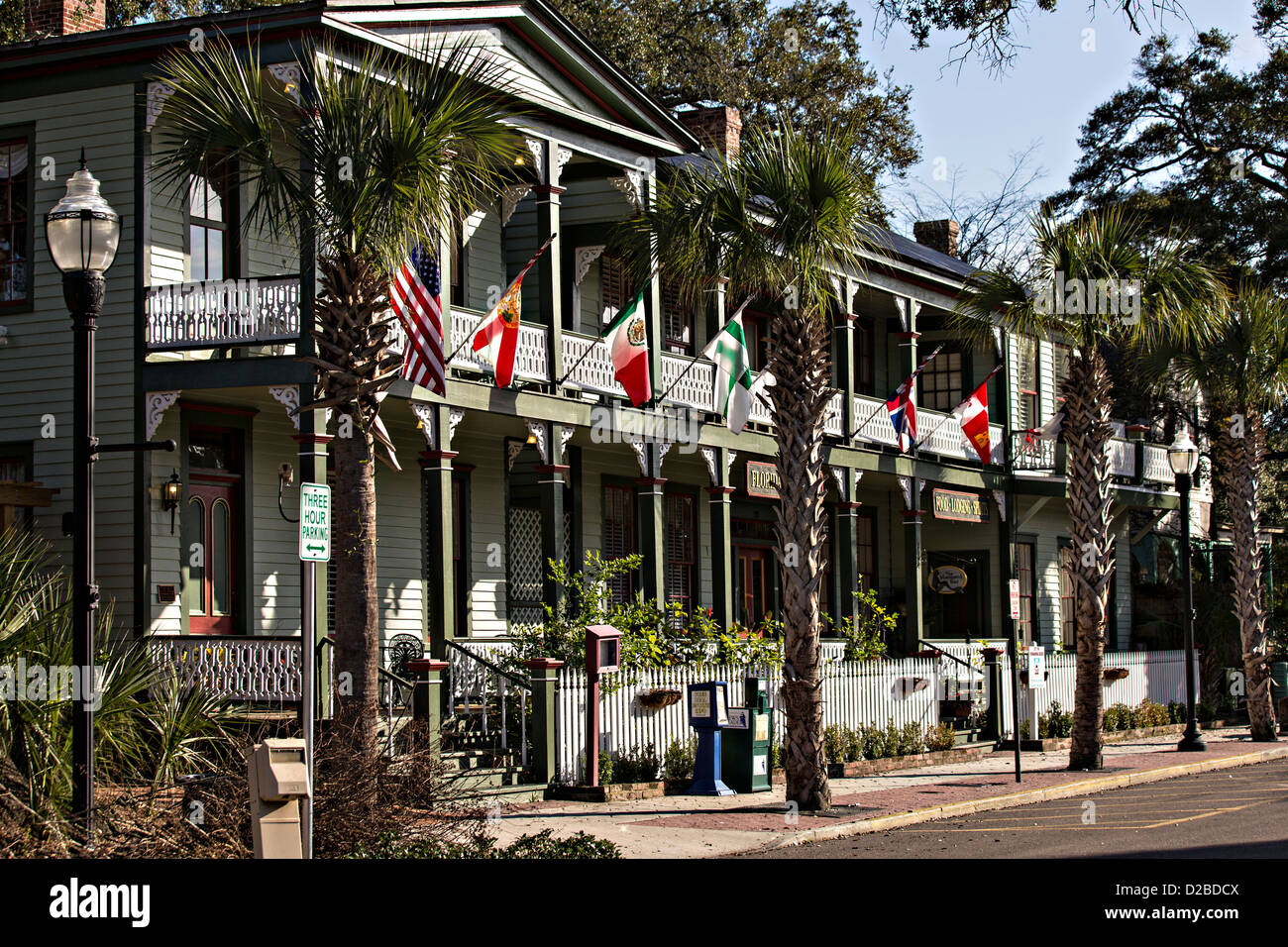 Boutiques dans le quartier historique de Fernandina Beach, Floride Banque D'Images