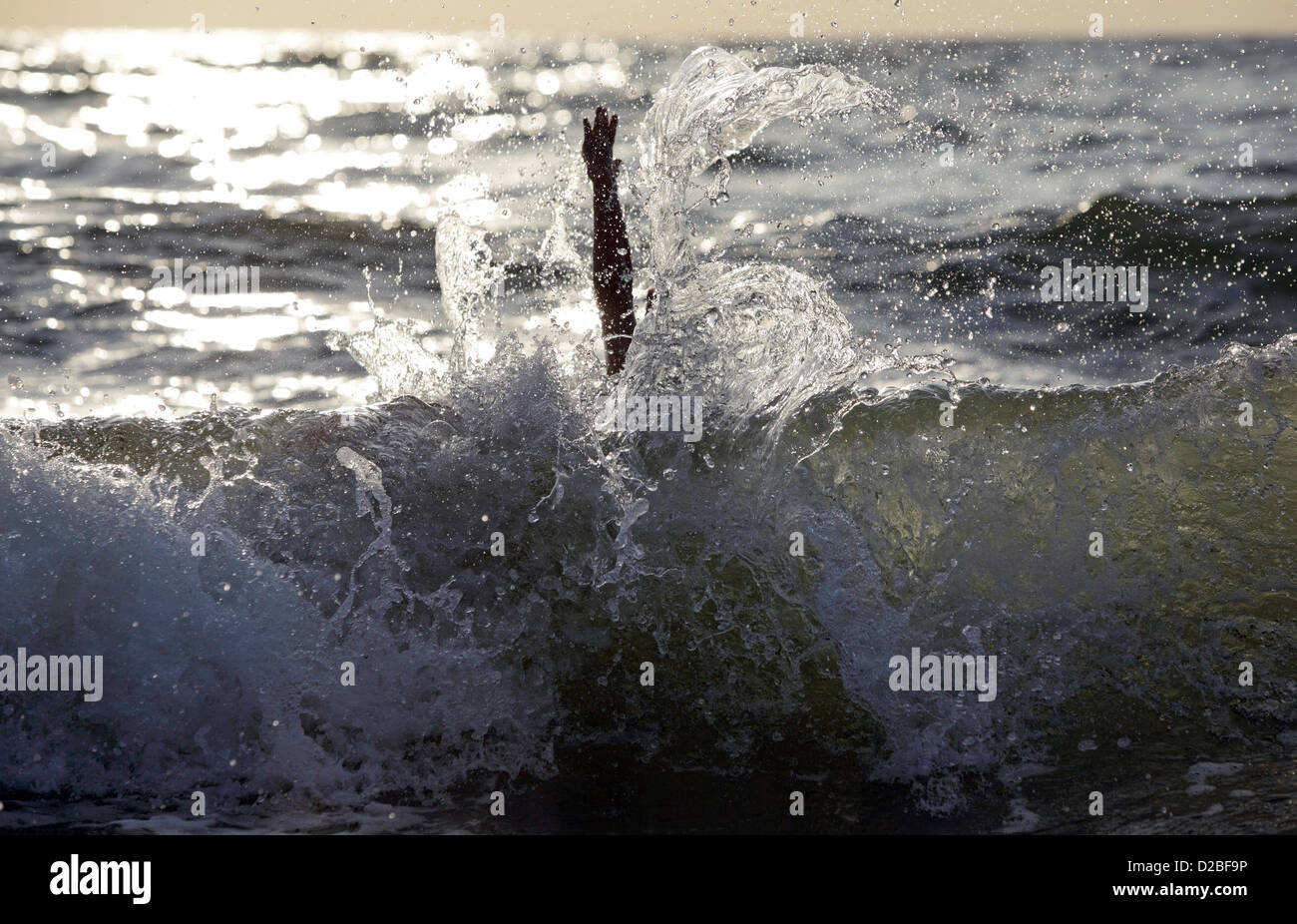 Kägsdorf, Allemagne, a demandé : symbole de la scène de la noyade photo Banque D'Images