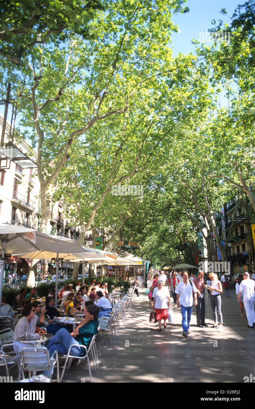 Espagne, Barcelone. Rambles Banque D'Images