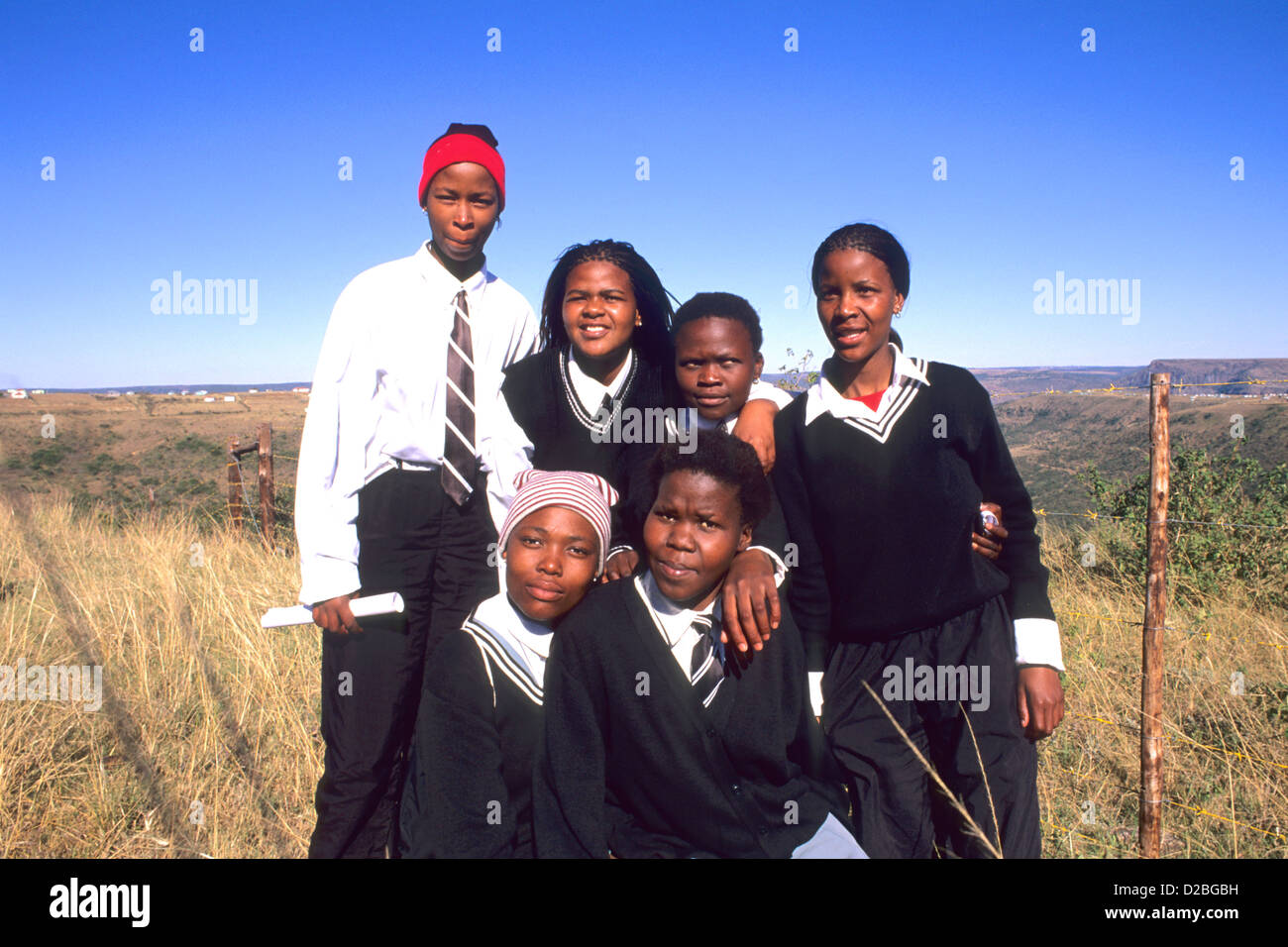 L'Afrique du Sud. Les écoliers Xhosa Banque D'Images