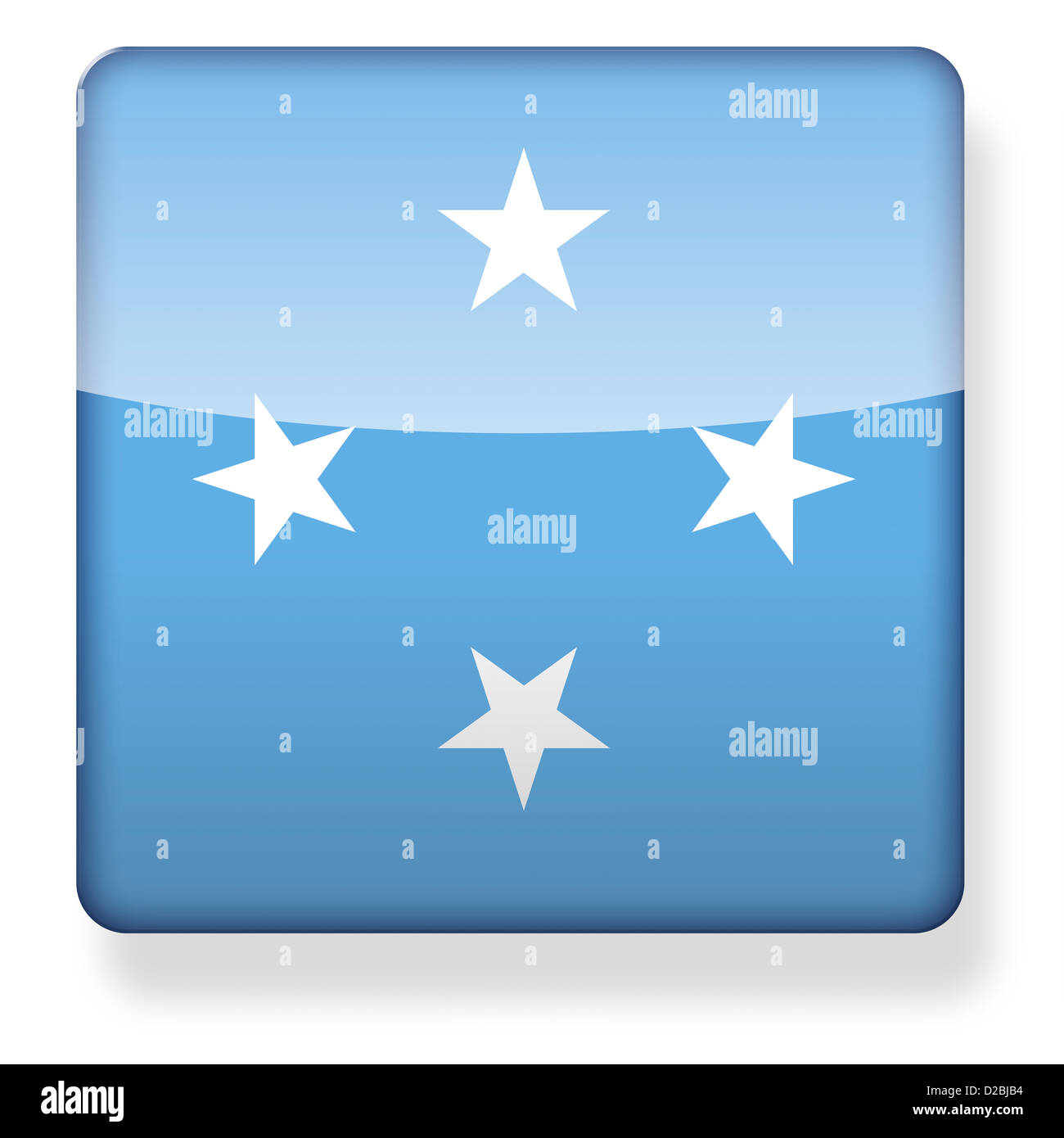 Micronésie drapeau comme une icône de l'application. Chemin de détourage inclus. Banque D'Images