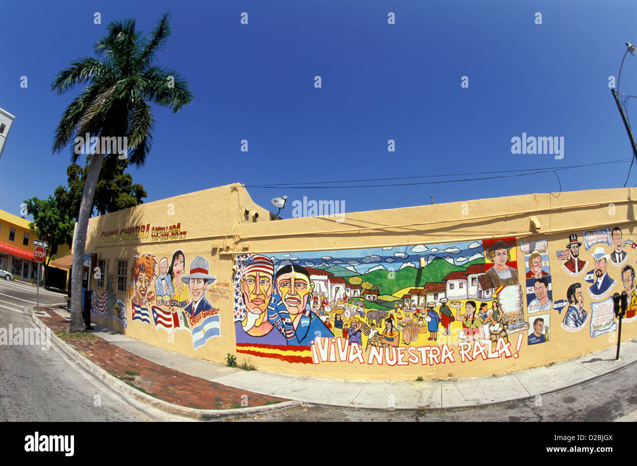 La Floride. Miami. Little Havana. Murale extérieure. Banque D'Images